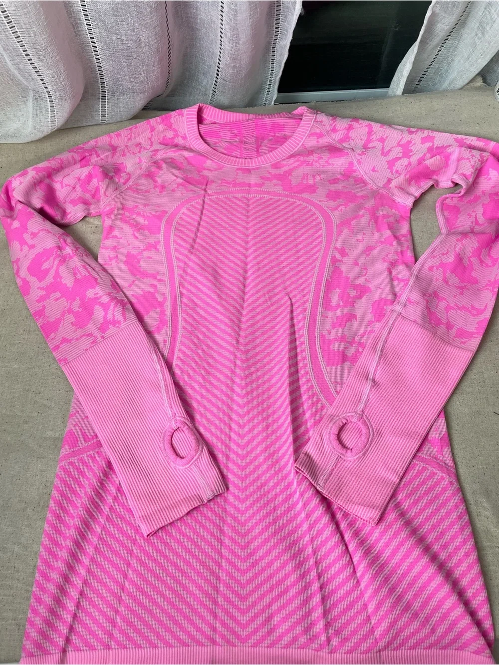 lululemon athletica Pink Seamless Long-Sleeve Performance Top
